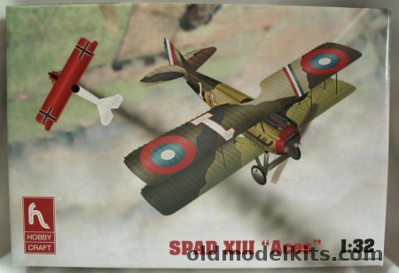 Hobby Craft 1/32 Spad XIII Aces Rickenbacker or Nungesser, HC1687 plastic model kit